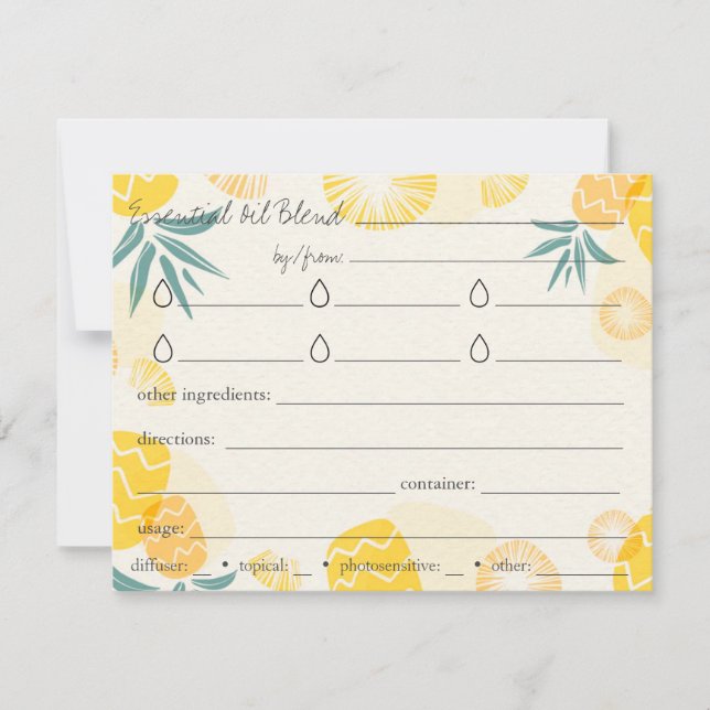 Tarjeta de dirección de recetas para mezclas de ac (Anverso)