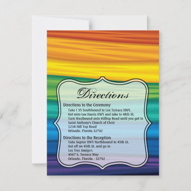 Tarjeta de dirección lgbtq arcoiris lesbiana (Anverso)
