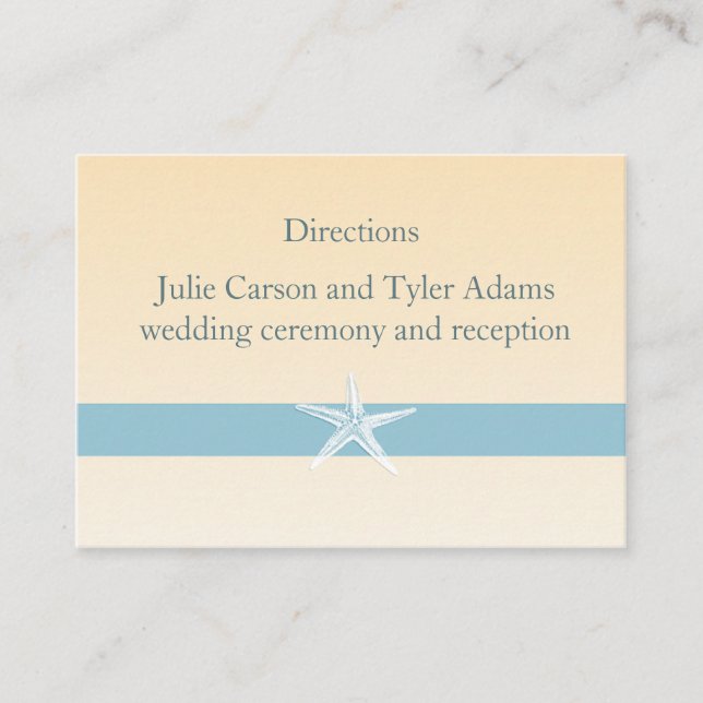 Tarjeta de dirección Sandy Starfish (Anverso)