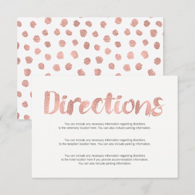 Tarjeta de Direcciones de Boda Amor en Rosa Modern (Anverso / Reverso)