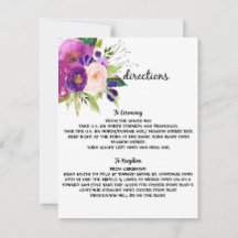 Tarjeta de direcciones de boda con acuarela de cir