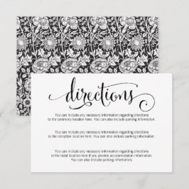 Tarjeta de direcciones de boda con guión moderno W