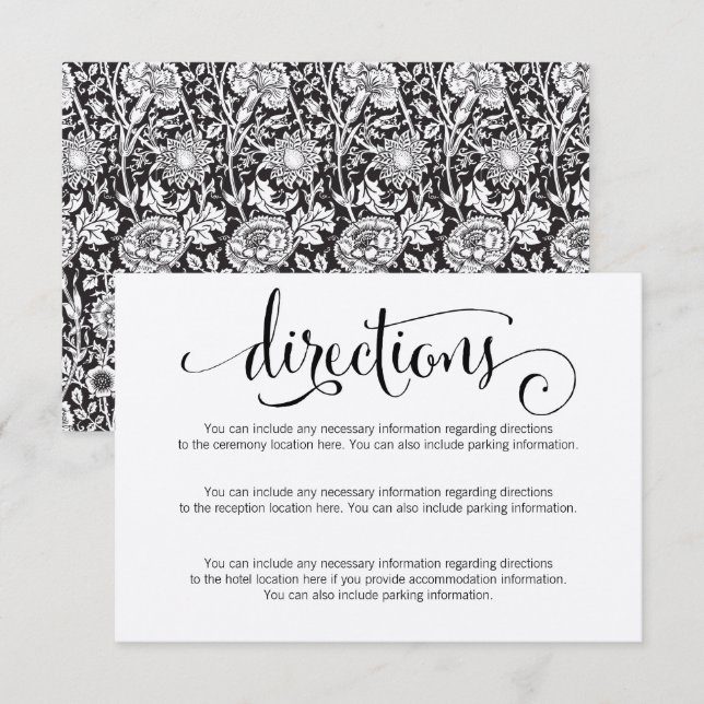 Tarjeta de direcciones de boda con texto 'We Do' e (Anverso / Reverso)