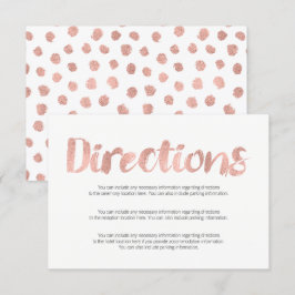 Tarjeta de direcciones de boda de amor en oro rosa