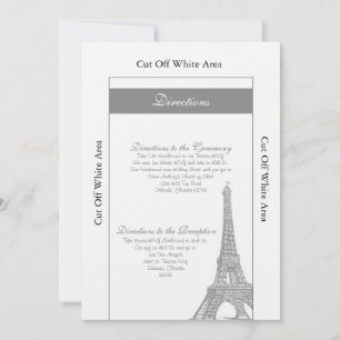 Tarjeta de direcciones de boda en París