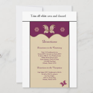 Tarjeta de direcciones de boda Purple Butterfly 3.