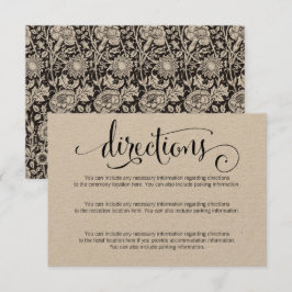 Tarjeta de direcciones de boda rústica moderna We 