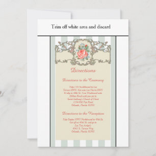Tarjeta de Direcciones de Boda Vintage Rose Antigu