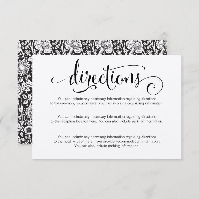 Tarjeta de direcciones de boda We Do rústica moder (Anverso / Reverso)