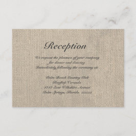 Tarjeta de direcciones de recepción de boda rústic