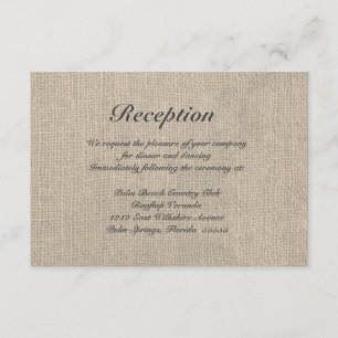Tarjeta de direcciones de recepción de boda rústic