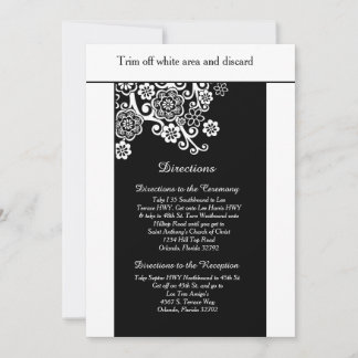 Tarjeta de direcciones Flor Blanca y Negra 3.5x6