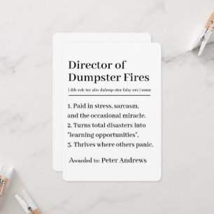 Tarjeta de Director Personalizado de Incendios en