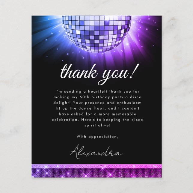 Tarjeta de disco del partido de cumpleaños número  (Anverso)
