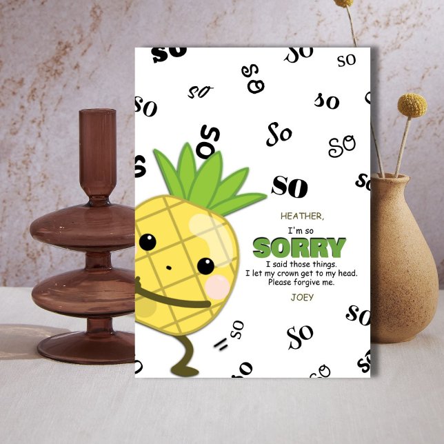 Tarjeta de disculpa de piña (Say sorry with this fun pineapple apology card.)