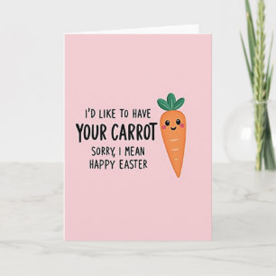 Tarjeta de disculpa de zanahoria de Pascua feliz