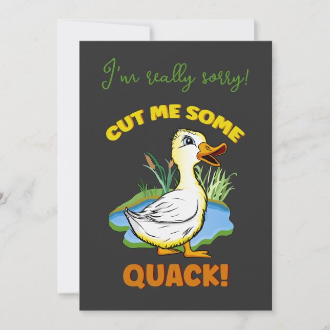 Tarjeta de disculpa del personalizado del pato Che (Anverso)