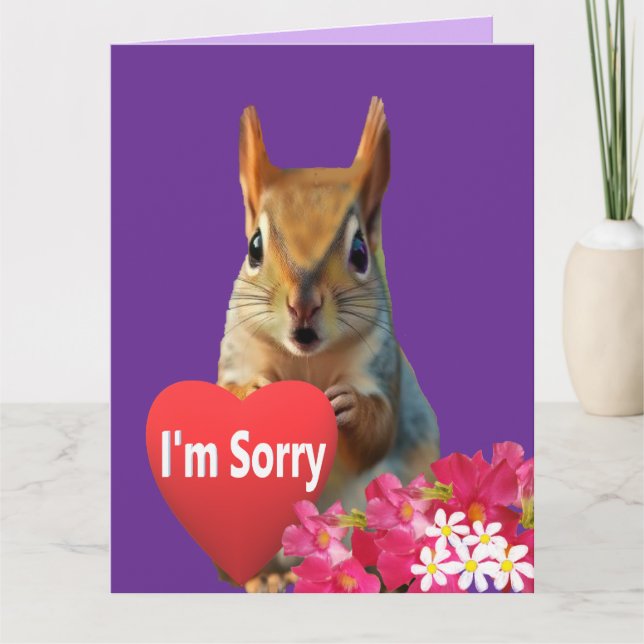 Tarjeta de disculpa Squirrelly Sweet Heart (Anverso)