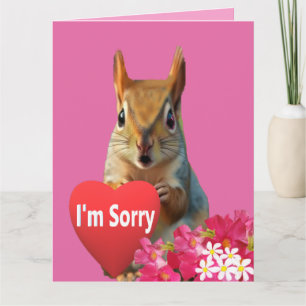 Tarjeta de disculpa Squirrelly Sweet Heart