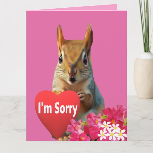 Tarjeta de disculpa Squirrelly Sweet Heart (Anverso)