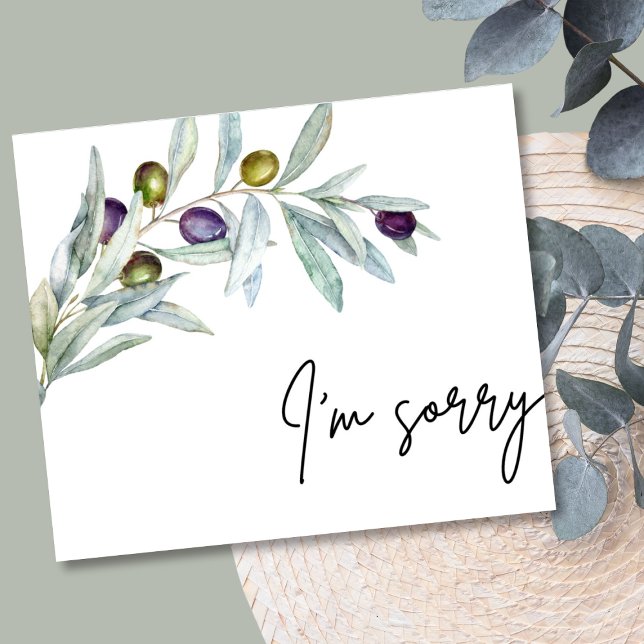 Tarjeta de disculpas de Olive Branch (Olive Branch I'm Sorry Apology Card)