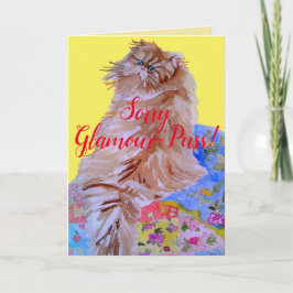 Tarjeta de disculpas Fluffy Cat Quilt Glamour-Puss