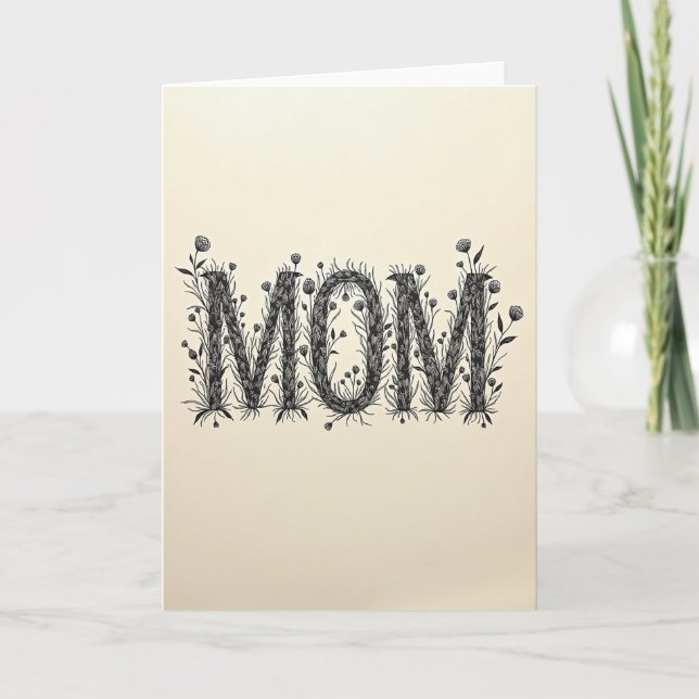 Tarjeta de diseño artístico de mamá botánica (Anverso)