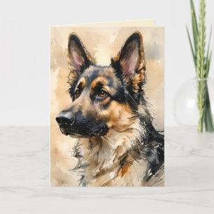 Tarjeta de diseño artístico de perro pastor alemán