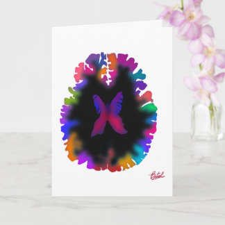 Tarjeta de diseño cerebral de colores mezclados