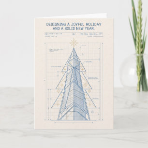 Tarjeta de diseño de árbol de Navidad con plano