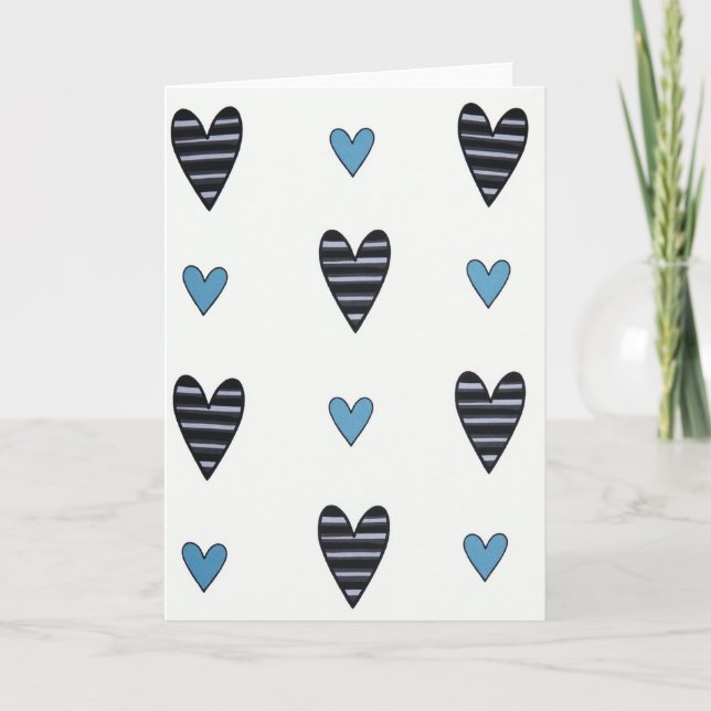 Tarjeta de diseño de corazones simples (Anverso)