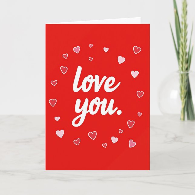 Tarjeta de diseño de corazones Te Amo (Anverso)