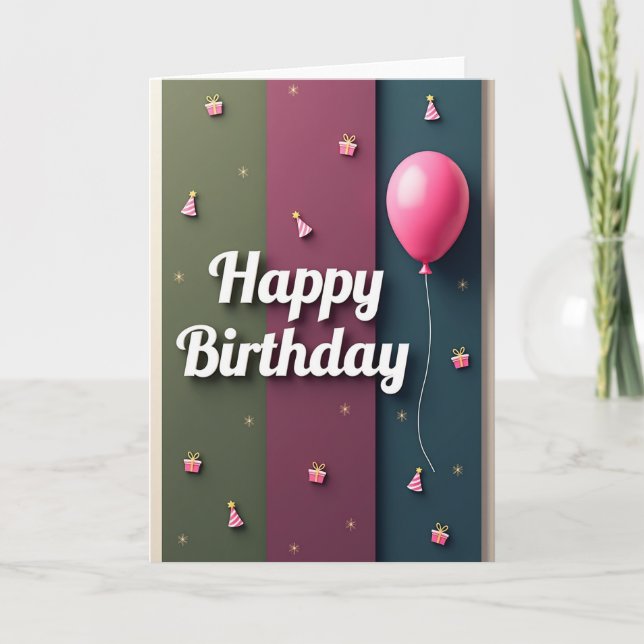 Tarjeta de diseño de cumpleaños festivo (Anverso)