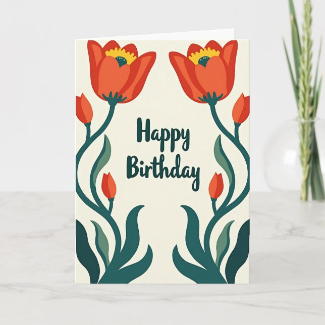 Tarjeta de diseño de floración rayada (Anverso)