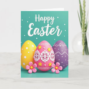 Tarjeta de diseño de huevo de Pascua feliz