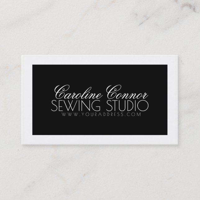 Tarjeta de diseño de negrita blanca y negra de est (Anverso)