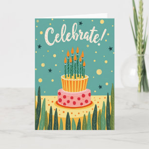 Tarjeta de diseño de pastel caprichoso