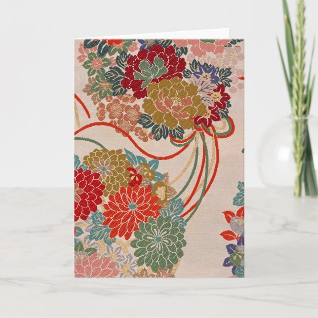 Tarjeta de diseño de tela japonesa tradicional (Anverso)