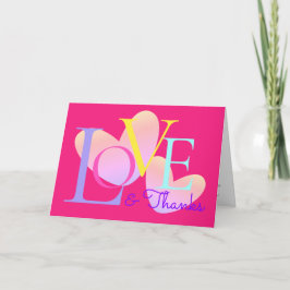 Tarjeta De Diseño De Texto De Amor Y Gracias A La 
