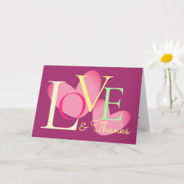 Tarjeta De Diseño De Texto De Amor Y Gracias A La