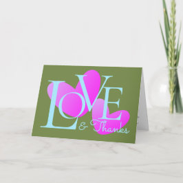 Tarjeta De Diseño De Texto De Amor Y Gracias A La