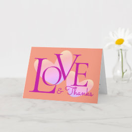 Tarjeta De Diseño De Texto De Amor Y Gracias A La