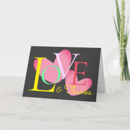 Tarjeta De Diseño De Texto De Amor Y Gracias A La