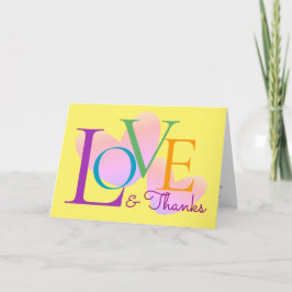 Tarjeta De Diseño De Texto De Amor Y Gracias A La 