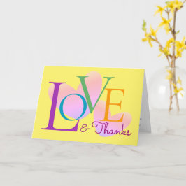 Tarjeta De Diseño De Texto De Amor Y Gracias A La