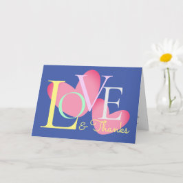 Tarjeta De Diseño De Texto De Amor Y Gracias A La