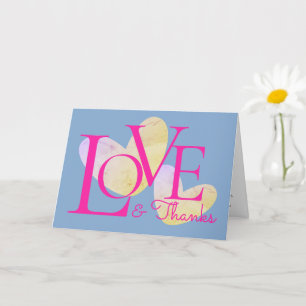 Tarjeta De Diseño De Texto De Amor Y Gracias A La 