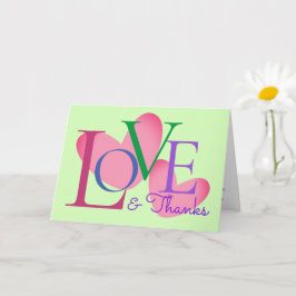 Tarjeta De Diseño De Texto De Amor Y Gracias A La