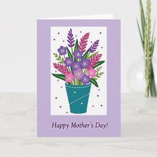 Tarjeta de diseño del día de las madres con lavand