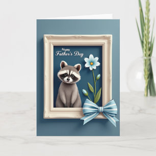 Tarjeta de diseño del Día del Padre con marco turq